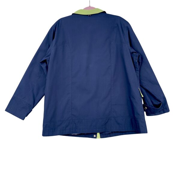 Mackintosh New England Navy Blue Jacket Snap Buttons Pockets Collared Size‎ XL - Picture 3 of 8